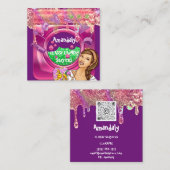 Reinigungsdienste für Waschmaschinen QRCode Quadratische Visitenkarte (Vorne/Hinten)