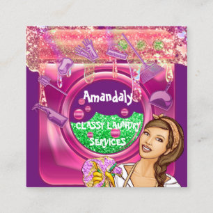 Reinigungsdienste für Waschmaschinen QRCode Quadratische Visitenkarte