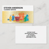 Reinigungsdienste | Gold Background Bubbles Visitenkarte (Vorne/Hinten)