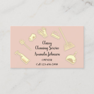 Reinigungsdienste Gold-Logo-Maid-Rose Visitenkarte