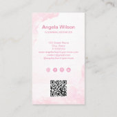 Reinigungsdienste Haushaltshilfe Glitzer QR Code G Visitenkarte (Rückseite)