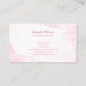 Reinigungsdienste Haushaltshilfe Glitzer Rosa Visitenkarte (Rückseite)