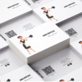 Reinigungsdienste Haushaltshilfe Illustration Mini Visitenkarte