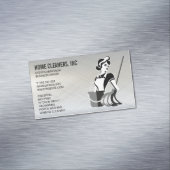 Reinigungsdienste | Haushaltshilfe | Janitor Magnetische Visitenkarte (Beispiel)