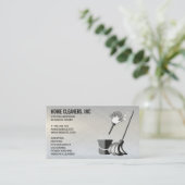 Reinigungsdienste | Haushaltshilfe | Metallic Visitenkarte (Stehend Vorderseite)