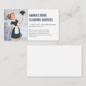 Reinigungsdienste | Haushaltshilfe mit Feather Dus Visitenkarte (Vorne/Hinten)
