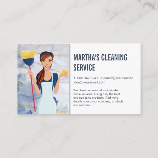 Reinigungsdienste | Haushaltshilfe mit Reinigungst Visitenkarte (Vorderseite)