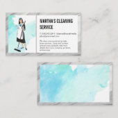 Reinigungsdienste | Haushaltshilfe mit Schlafzimme Visitenkarte (Vorne/Hinten)