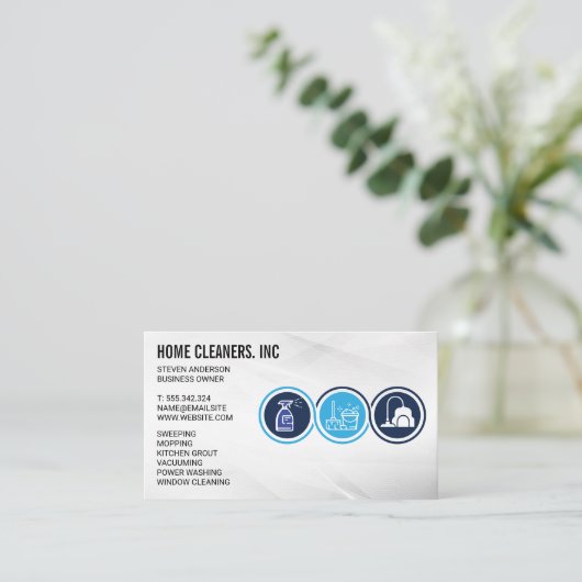 Reinigungsdienste | Haushaltshilfe | Sanierung Visitenkarte (Stehend Vorderseite)