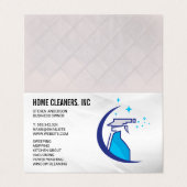 Reinigungsdienste | Haushaltshilfe | Sprühflasche Visitenkarten (Außenseite Aufgefaltet)