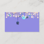 Reinigungsdienste Haushaltshilfe Tropfen QR Lila Visitenkarte (Rückseite)