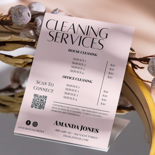 Reinigungsdienste Haushaltspreis Pastel Pink Einladung