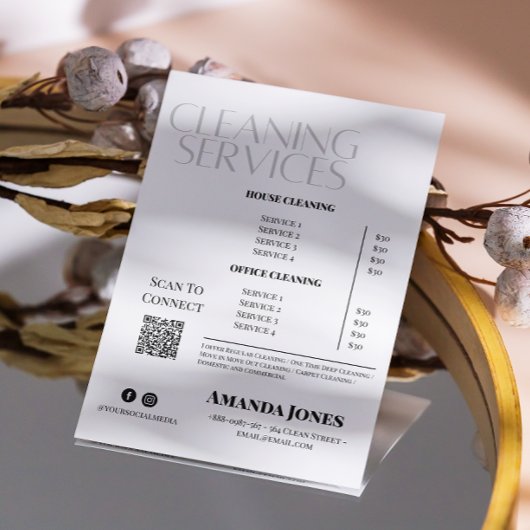 Reinigungsdienste Haushaltspreis Schwarz und Weiß Flyer