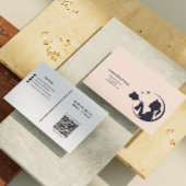 Reinigungsdienste - Hilfe mit rosa Qr-Code Visitenkarte