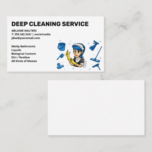 Reinigungsdienste | Hilfsmittel und Reinigungsmitt Visitenkarte (Vorne/Hinten)