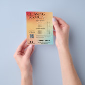 Reinigungsdienste Holografische Gradient-Preislist Flyer (Gruppe)