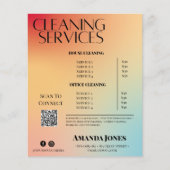Reinigungsdienste Holografische Gradient-Preislist Flyer (Vorne)