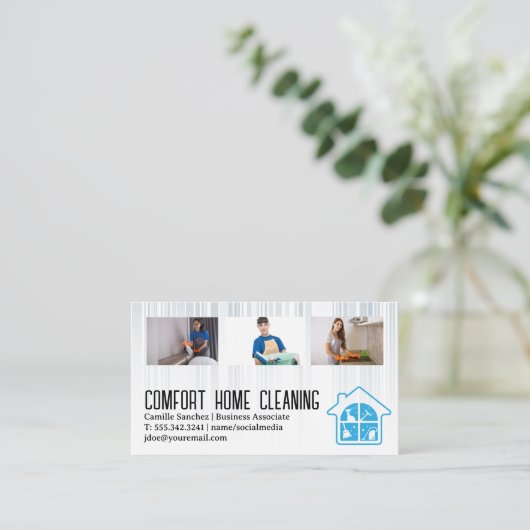 Reinigungsdienste | Hotelarbeiter | Maid Visitenkarte (Stehend Vorderseite)