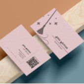 Reinigungsdienste Housekeeper Qr-Code rot Visitenkarte