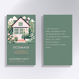 Reinigungsdienste Housekeeping Scandi House Green Visitenkarte