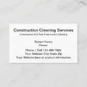 Reinigungsdienste im Baugewerbe Visitenkarte (Vorderseite)