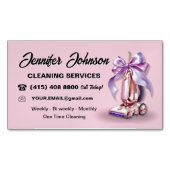 Reinigungsdienste in rosa Staubsauger Magnetische Visitenkarte (Vorderseite)
