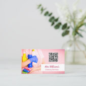 Reinigungsdienste - kundenspezifischer QR-Code Visitenkarte (Stehend Vorderseite)