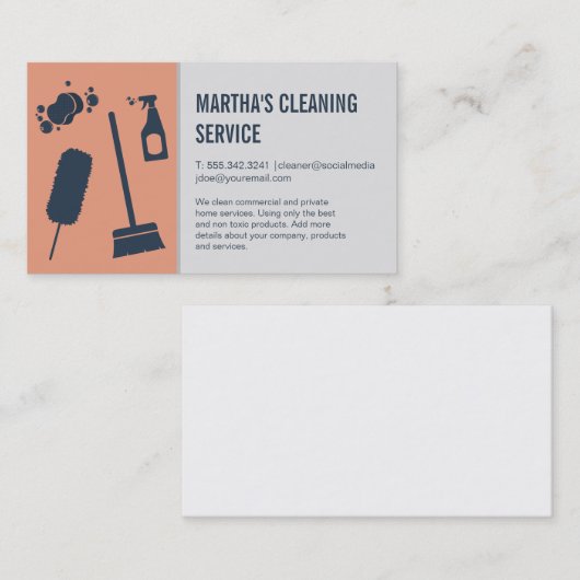 Reinigungsdienste | Lieferungen | Maid Visitenkarte (Vorne/Hinten)