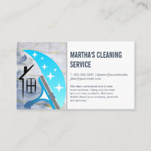 Reinigungsdienste   Logo des Squeegee House Visitenkarte