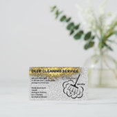 Reinigungsdienste | Logo | Glitzer Sparkle Visitenkarte (Stehend Vorderseite)