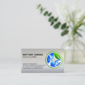 Reinigungsdienste | Maid Dusting Logo Visitenkarte (Stehend Vorderseite)