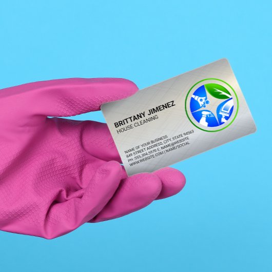 Reinigungsdienste | Maid Dusting Logo Visitenkarte