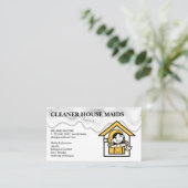 Reinigungsdienste | Maid-Logo Visitenkarte (Stehend Vorderseite)