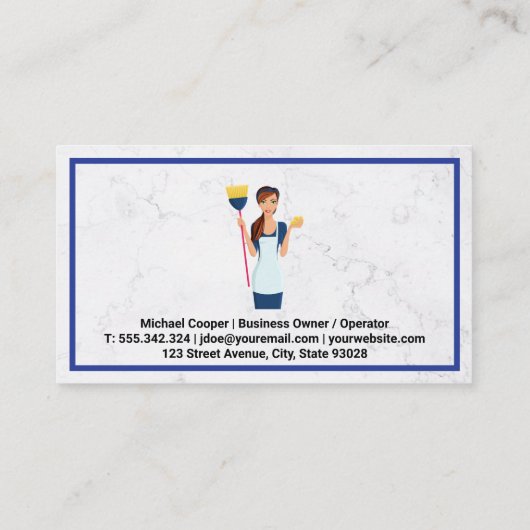 Reinigungsdienste | Maid | Marmor Visitenkarte (Rückseite)