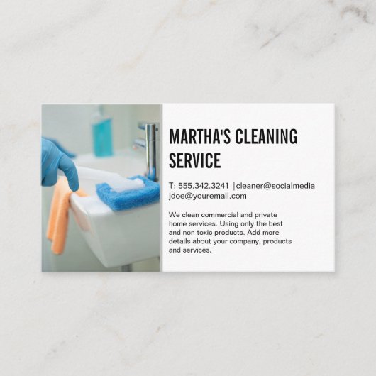 Reinigungsdienste | Maid Scrubbing Sink Visitenkarte (Vorderseite)