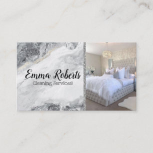 Reinigungsdienste   Maid Service Silver Marble Visitenkarte