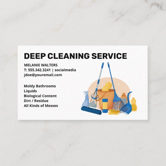 Reinigungsdienste | Maid Spray | Reinigungstools Visitenkarte (Vorderseite)