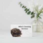 Reinigungsdienste | Marmor | Feather Duster Visitenkarte (Stehend Vorderseite)