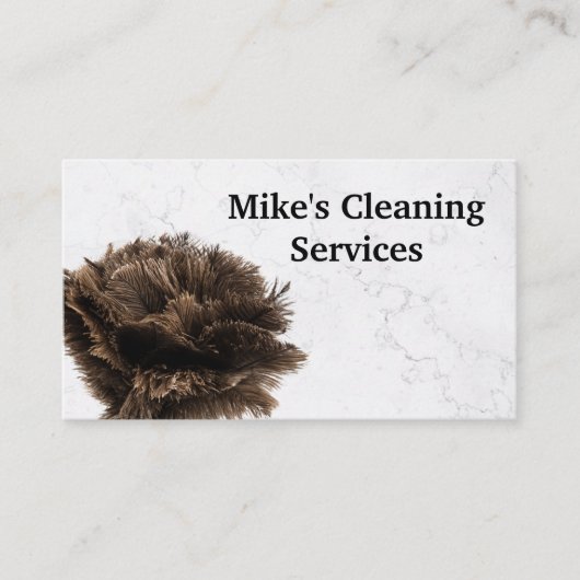 Reinigungsdienste | Marmor | Feather Duster Visitenkarte (Vorderseite)