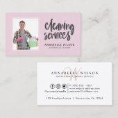 Reinigungsdienste Modernes Foto Visitenkarte (Vorne/Hinten)