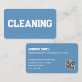 Reinigungsdienste QR Blue Visitenkarte (Vorne/Hinten)