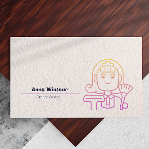 Reinigungsdienste Qr-Code Minimalistisch Visitenkarte