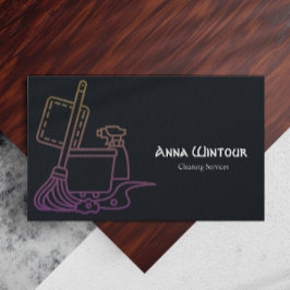 Reinigungsdienste Qr Code Minimalistische Visitenk Visitenkarte