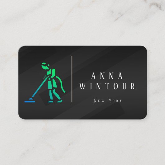 Reinigungsdienste Qr Code Moderner schwarzer Code Visitenkarte (Vorderseite)