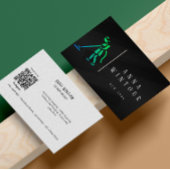 Reinigungsdienste Qr Code Moderner schwarzer Code Visitenkarte