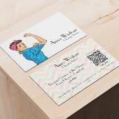 Reinigungsdienste Qr-Code Retro Housekeeper Visitenkarte