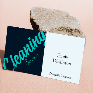 Reinigungsdienste Qr-Code-Retro Visitenkarte