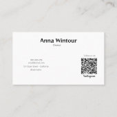 Reinigungsdienste QR-Code Schwarz-Weiß Visitenkarte (Rückseite)