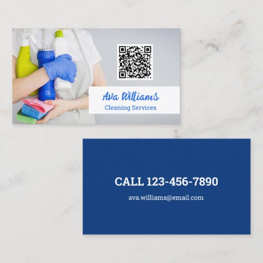 Reinigungsdienste QR-Code Visitenkarte (Vorne/Hinten)