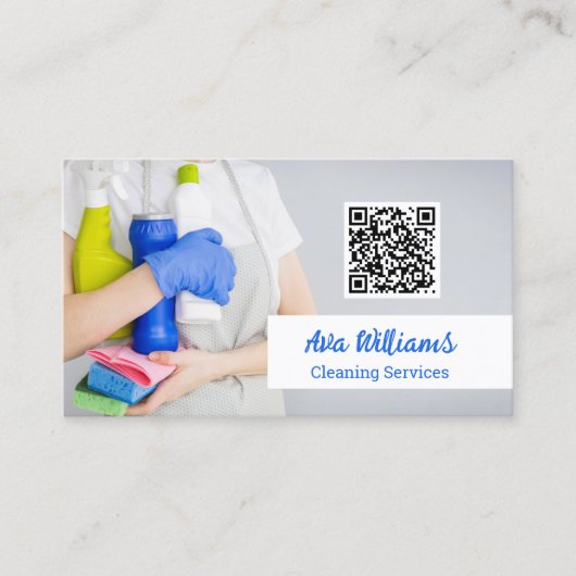 Reinigungsdienste QR-Code Visitenkarte (Vorderseite)